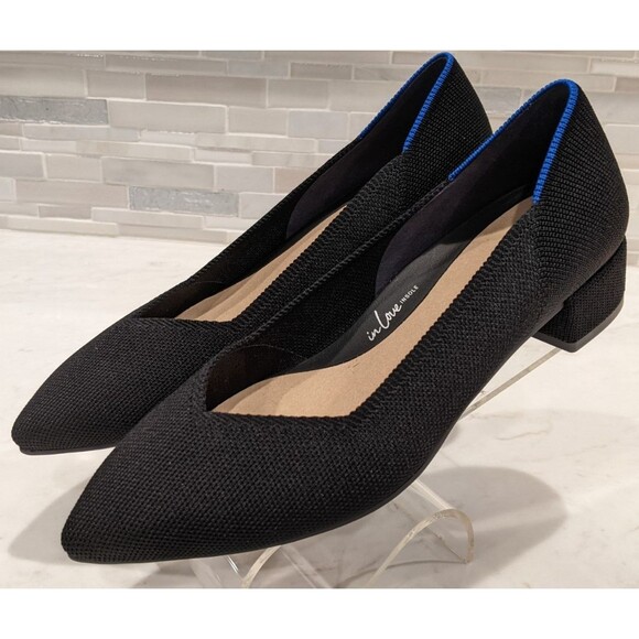 NEW~Women's Rothy's Black Block Heel "The High Point" Pointed Toe Shoes 7.5 - Picture 5 of 14